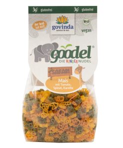 Goodel Die Kindernudel Safari Mais mit Tomate, Spinat, Karotte